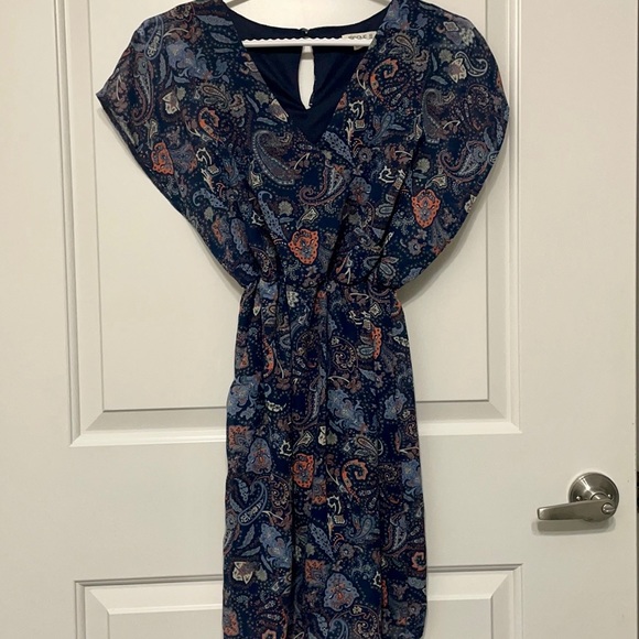 ARDENE Navy Bohemian Paisley Chiffon Dress - Picture 1 of 2